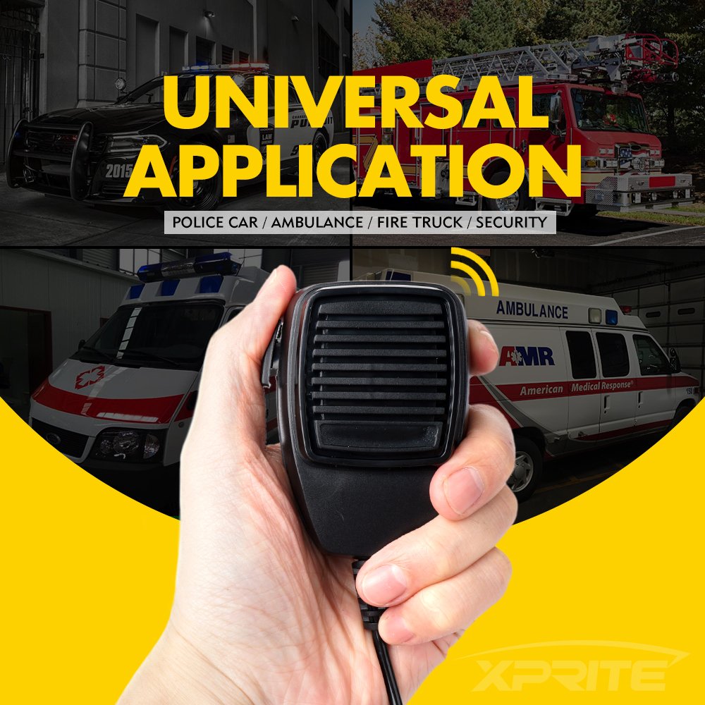 12V 100W 7 Tone Warning Speaker Siren Set with Microphone K108