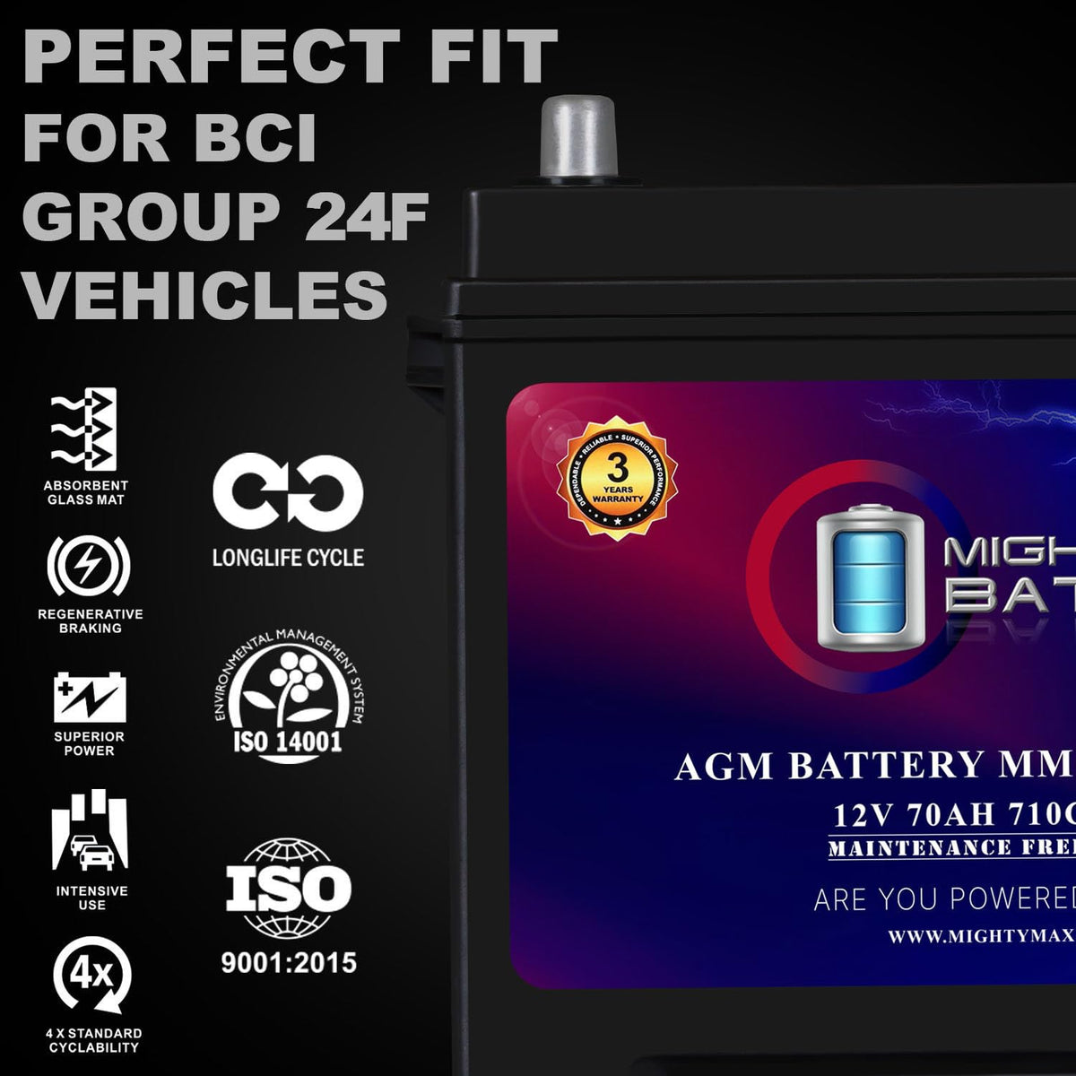 12V 70Ah AGM Replacement Battery H443