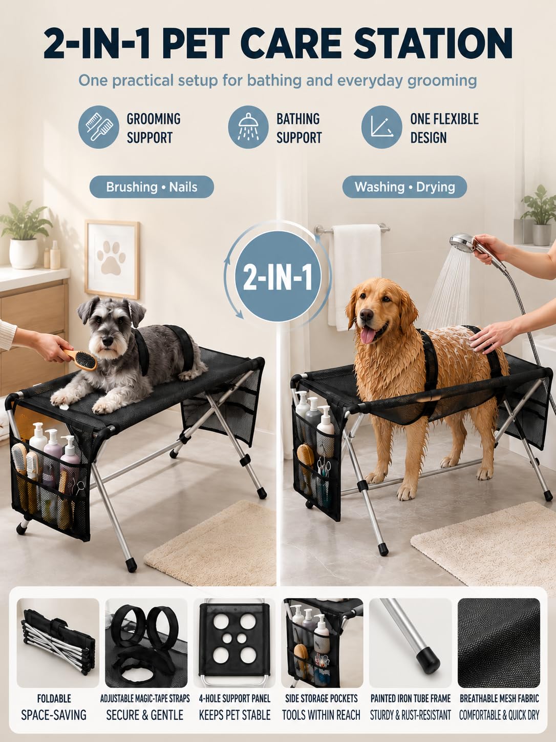 Foldable Pet Bathing Stand Hammock O500099