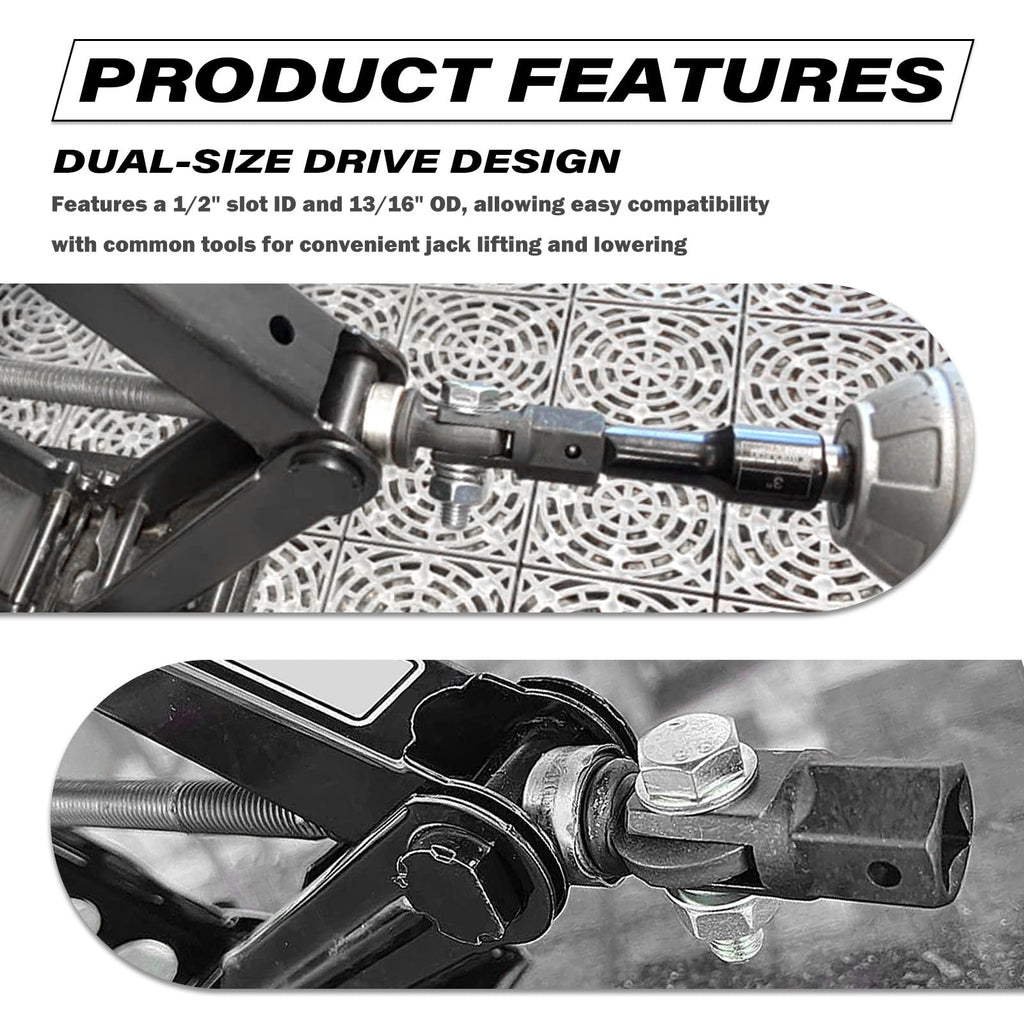 Scissor Jack Adapter for 1/2" Impact Drills or 13/16" Lug Wrench N66170