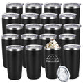 20 Pack Stainless Steel Insulated Tumbler 20oz Black Z750058