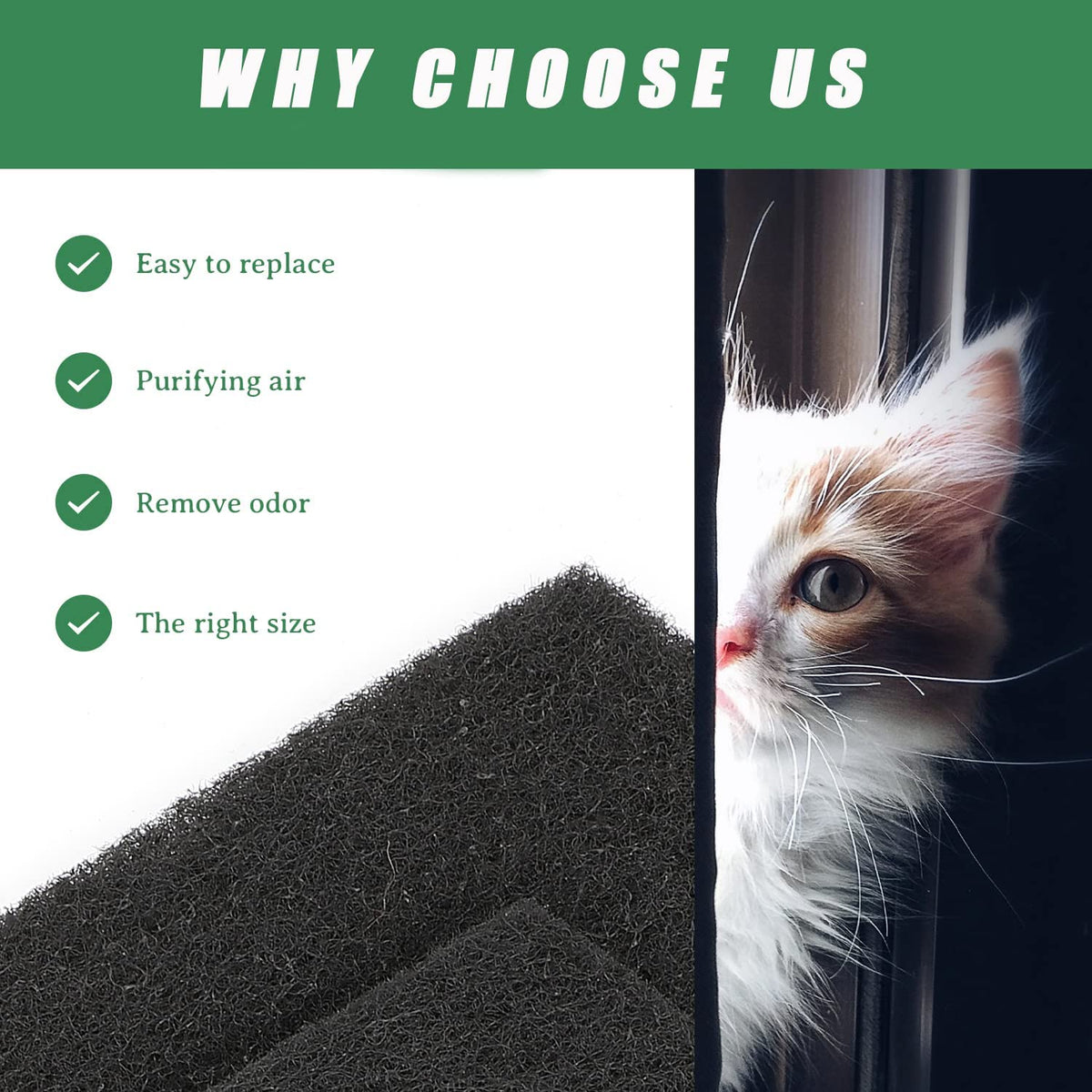 Activated Carbon Cat Litter Box Replacement Filters 4 Pack N80711