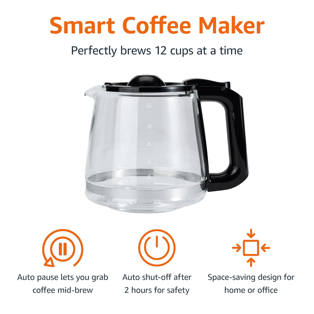 12 Cup Programmable Drip Coffee Maker with Glass Pot Y883