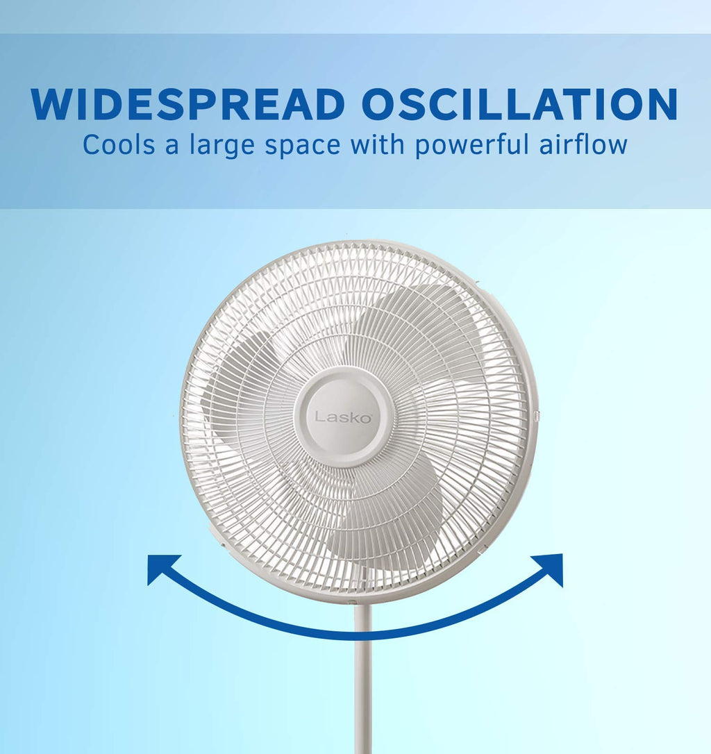 White 16 Inch and Black 18 Inch Oscillating Pedestal Stand Fans K63651