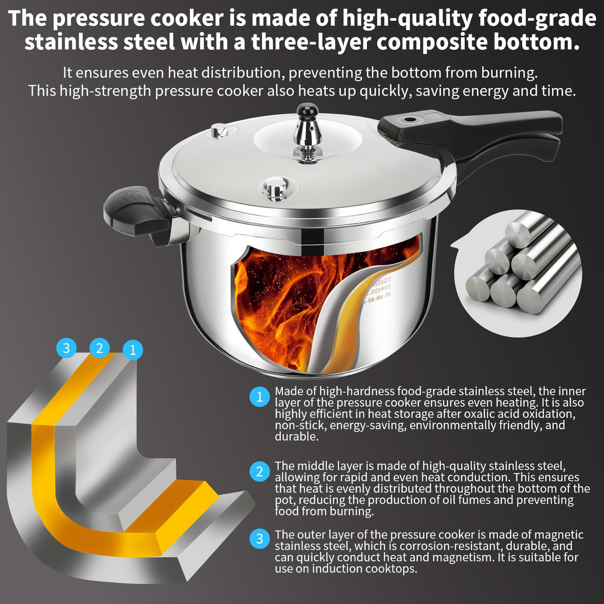 Stainless Steel 3 Quart Pressure Cooker X8220