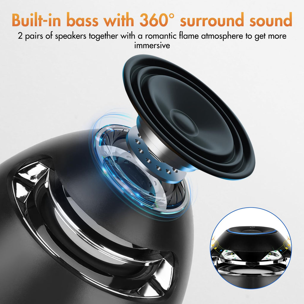 2 Pack Outdoor Bluetooth Flame Speakers with Stakes T85105