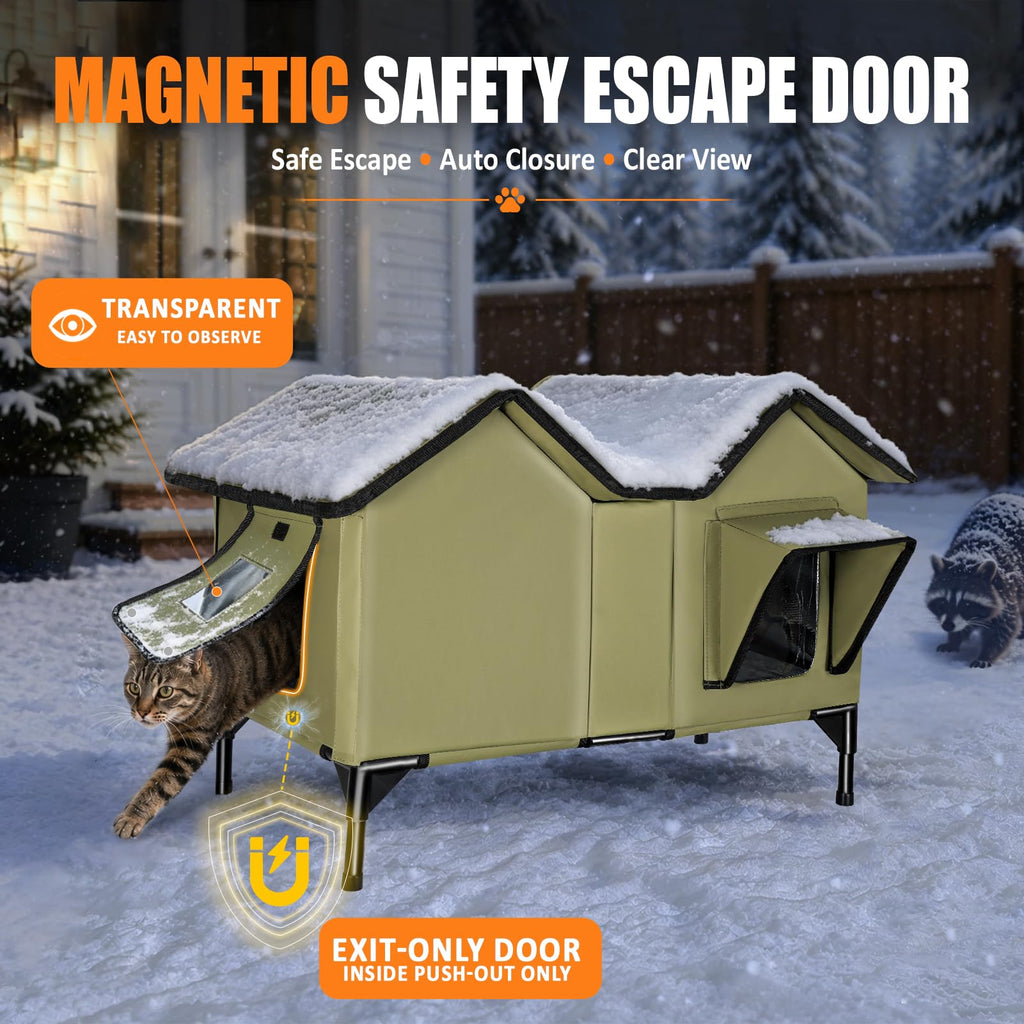 Weatherproof Outdoor Heated Cat House Z6860