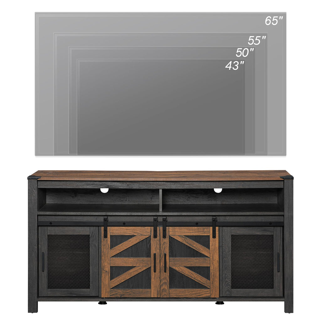 Dark Walnut Black Entertainment Center B56721