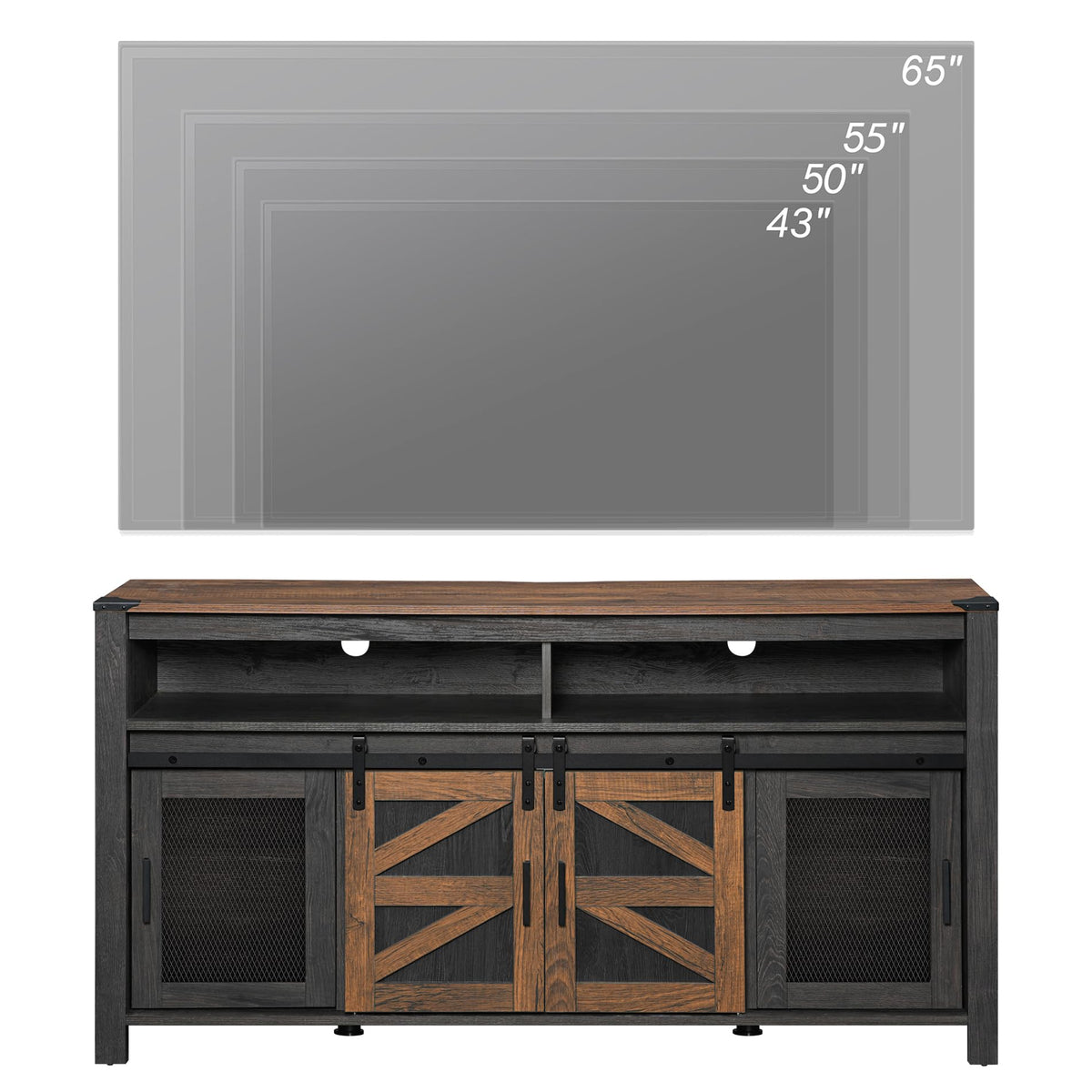 Dark Walnut Black Entertainment Center B56721