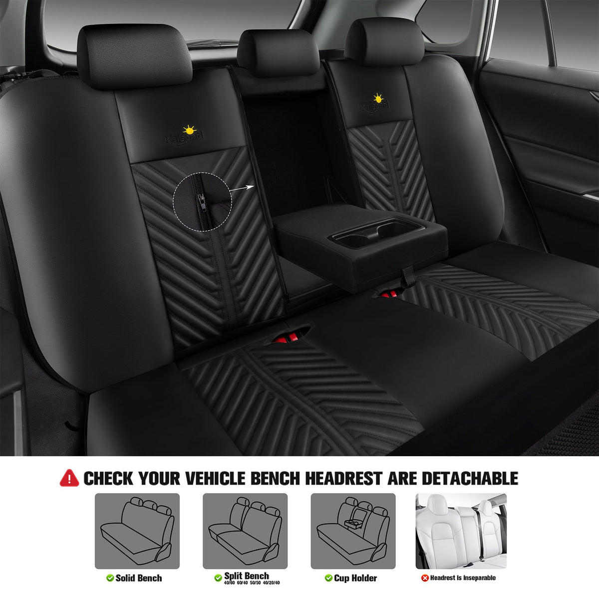 PU Leather Waterproof Car Seat Covers Full Set C743