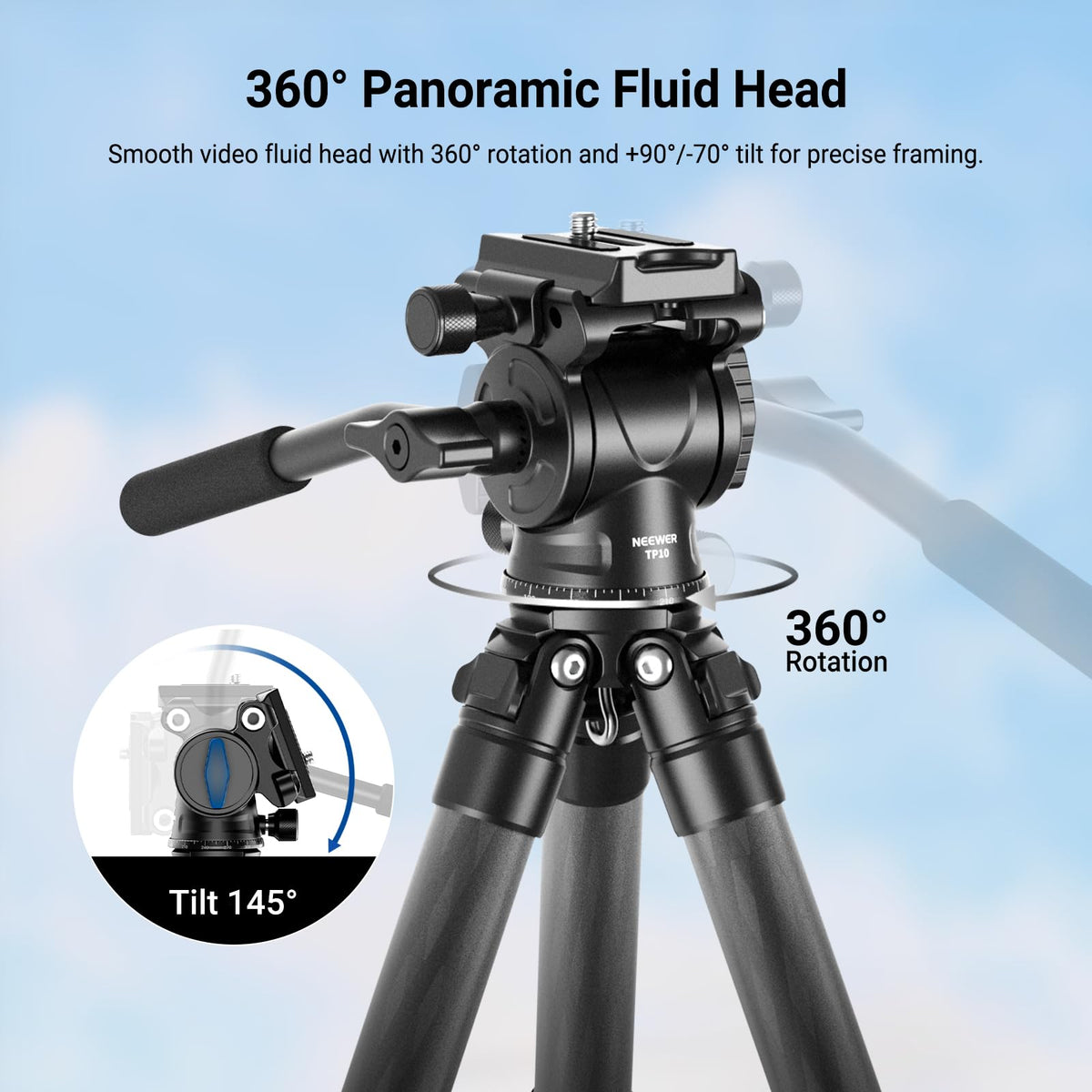 Carbon Fiber Desktop Mini Tripod with Video Fluid Head H174574