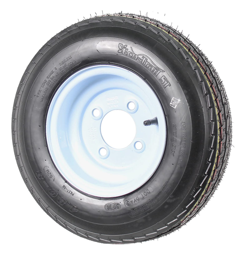 2-Pack Trailer Tire Rim Assembly 4.80-8 4 Lug White I685703