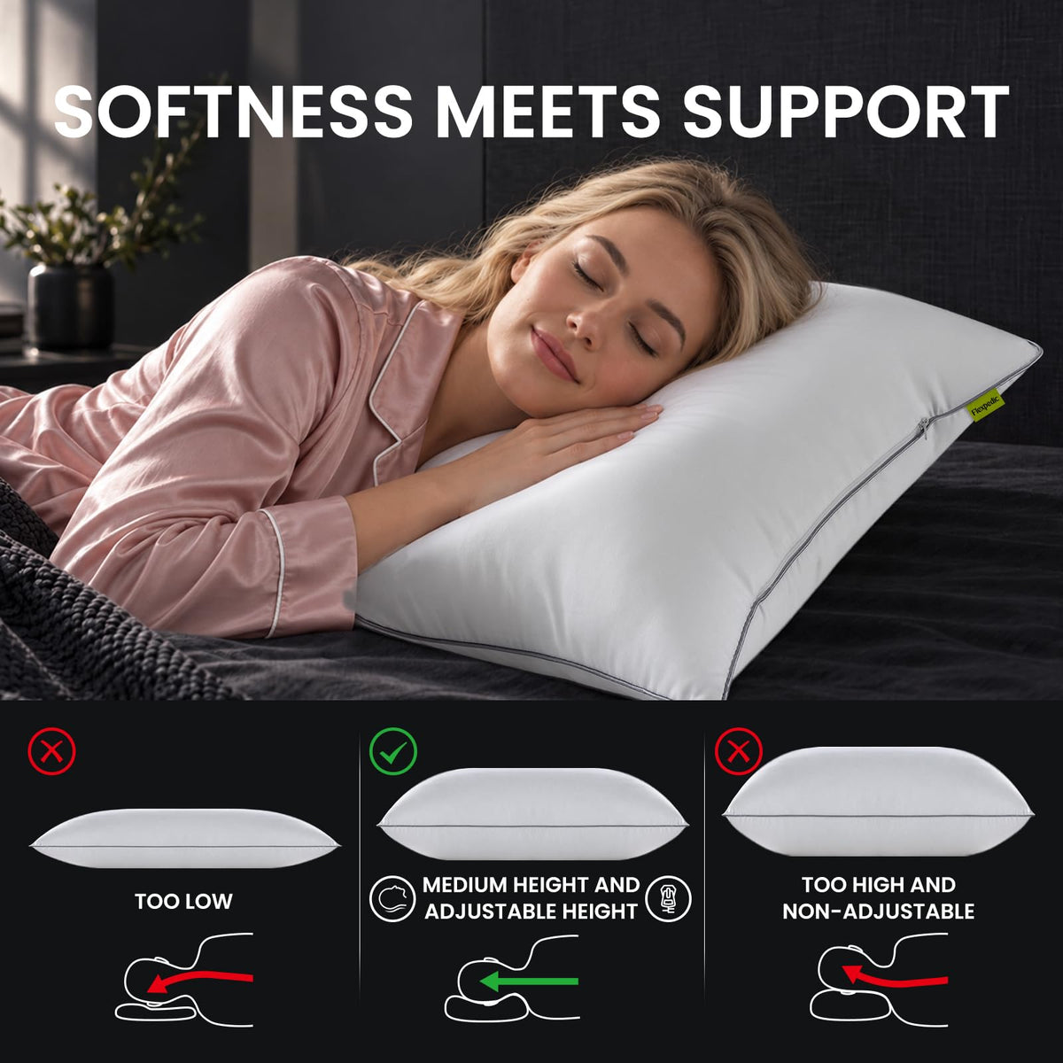 King Size Set of 2 Firm Bed Pillows P667