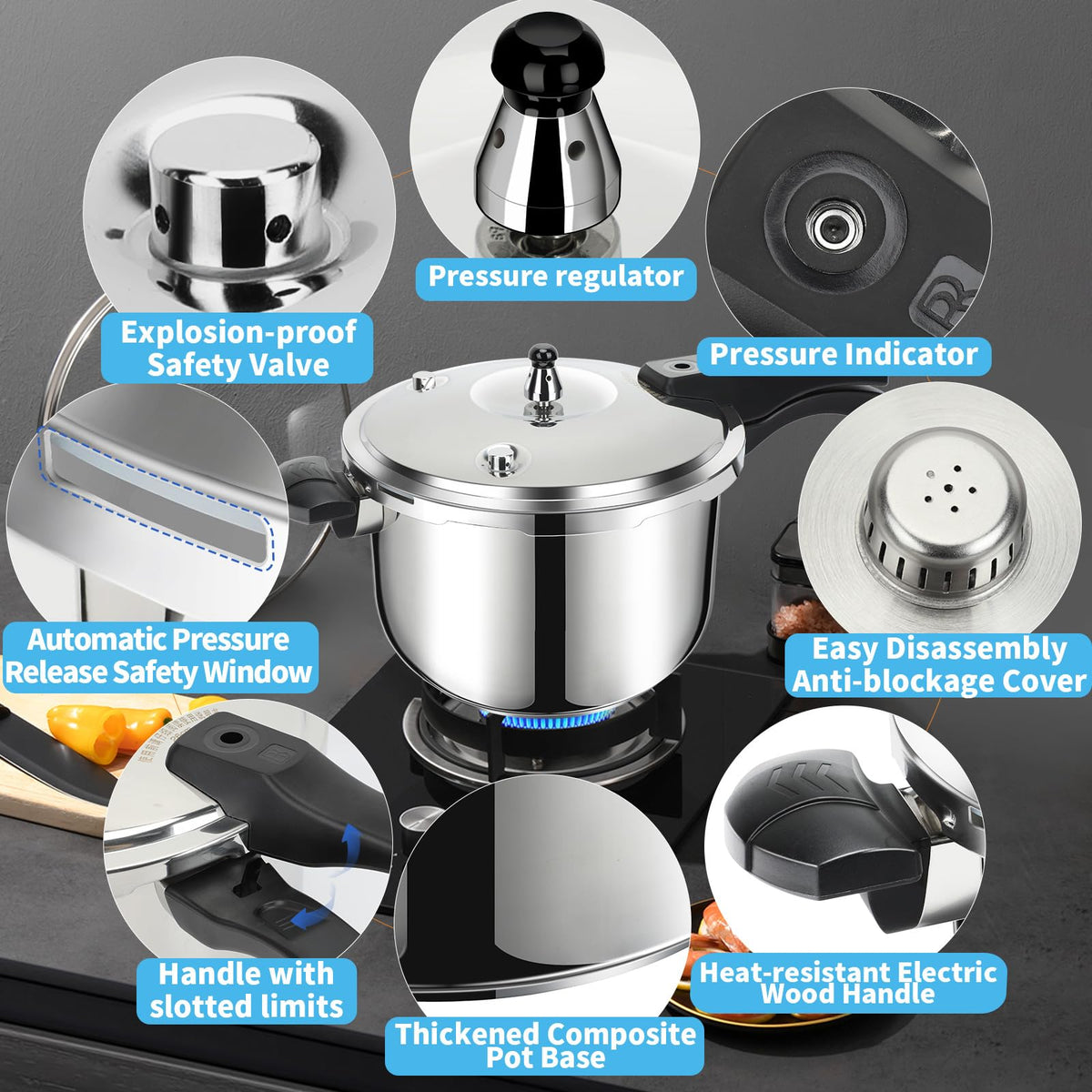 Stainless Steel 3 Quart Pressure Cooker X8220