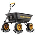 10-in No-Flat Tires 600lb Garden Dump Cart 4 Cu.Ft Wheelbarrow Black M443652
