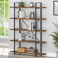 Rustic Brown 5 Shelf Wood Bookshelf K60026