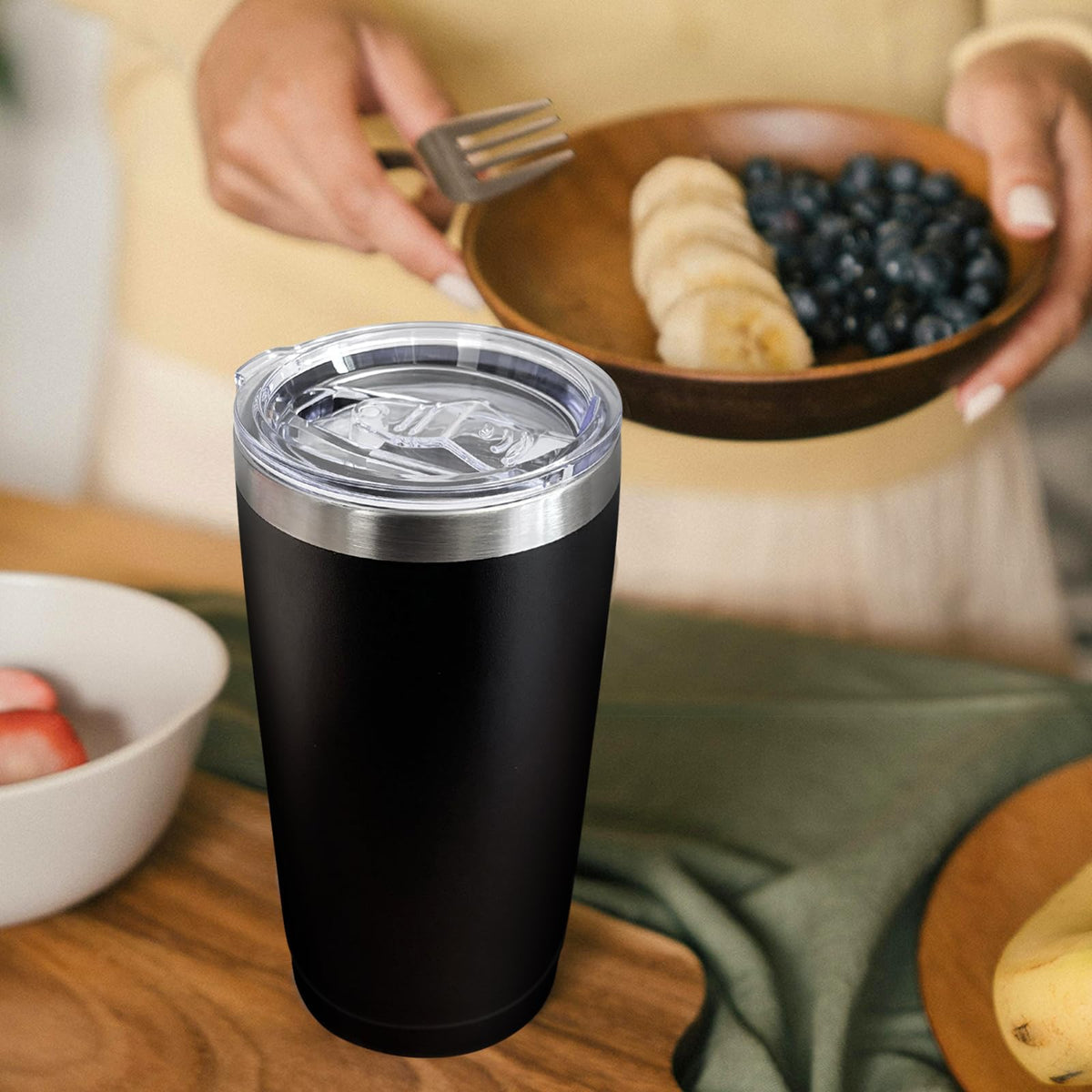 20 Pack Stainless Steel Insulated Tumbler 20oz Black Z750058