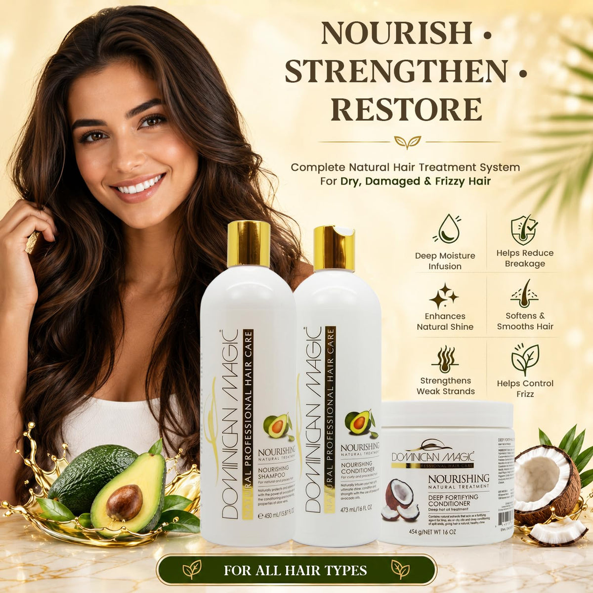Hydrating Shampoo & Conditioner Set with Avocado & Coconut W892229