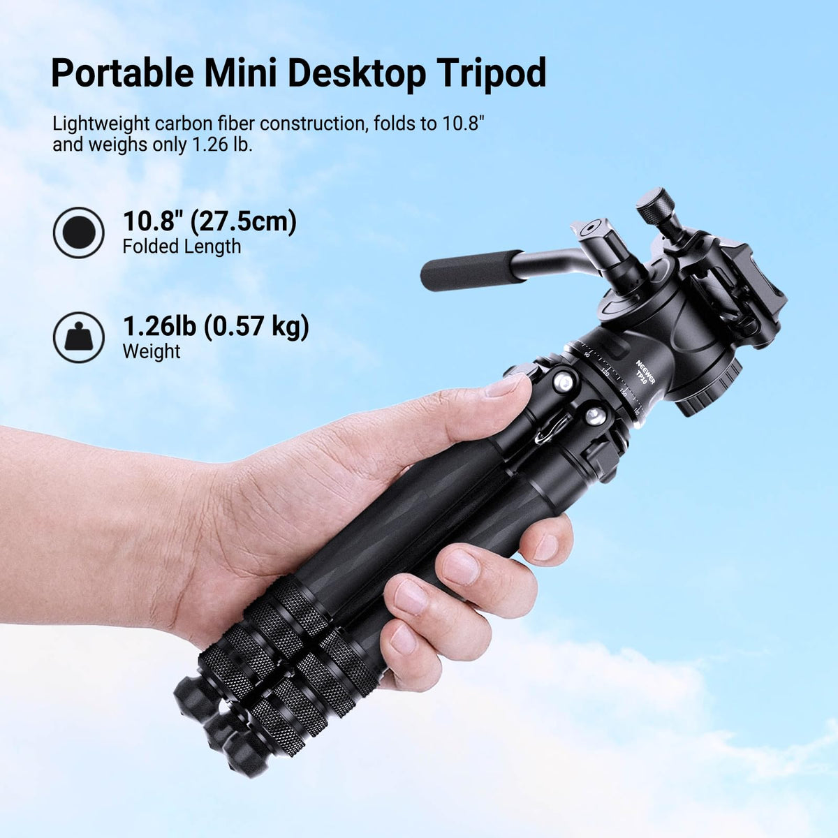 Carbon Fiber Desktop Mini Tripod with Video Fluid Head H174574