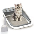 Foldable Height-Adjustable Cat Litter Box with Scoop C3691