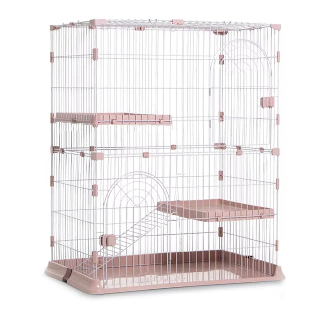 3/4-Tier Cat Cage Playpen with 3 Platforms, 3 Doors & 2 Ramps N688