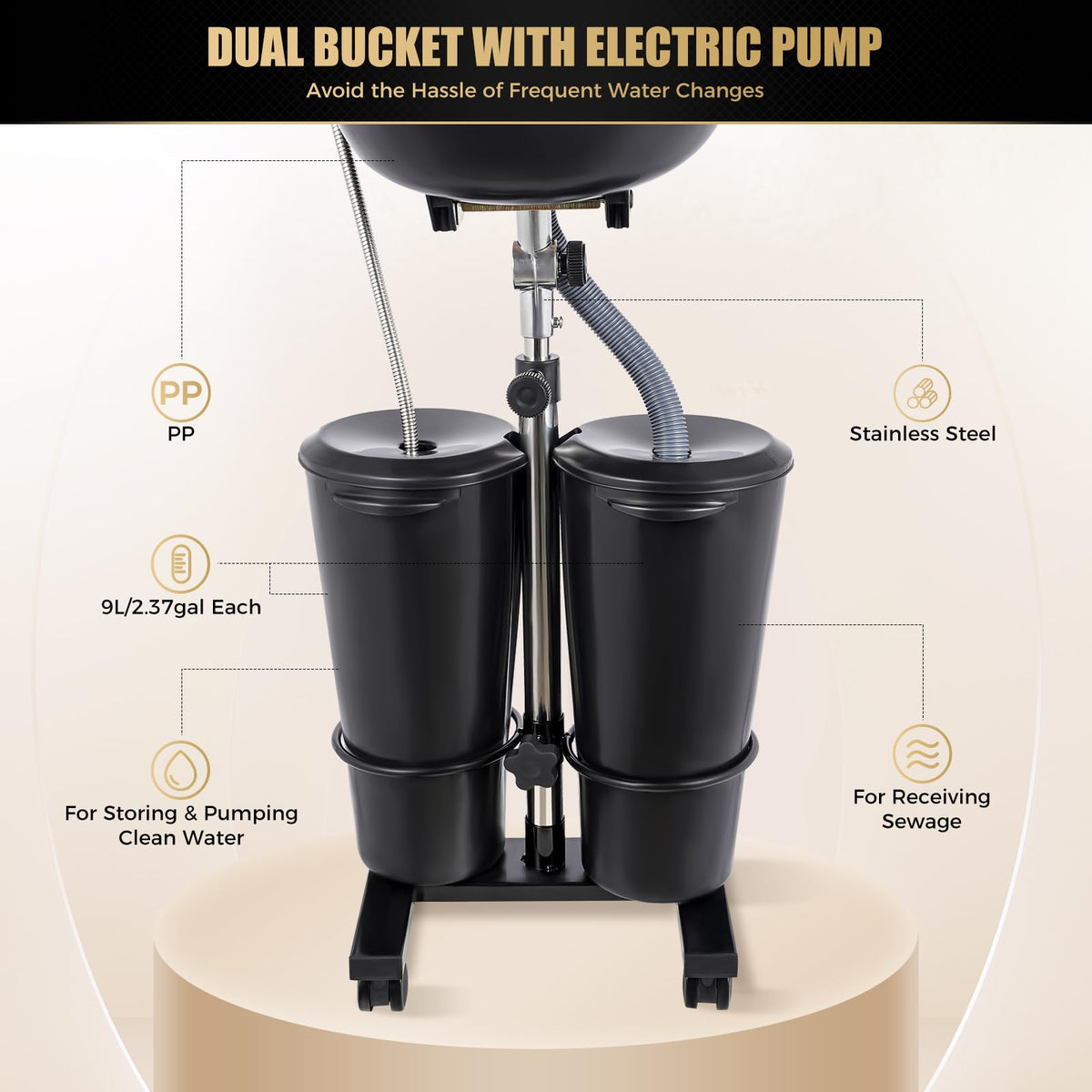 Portable Shampoo Bowl with Electric Pump Z4388