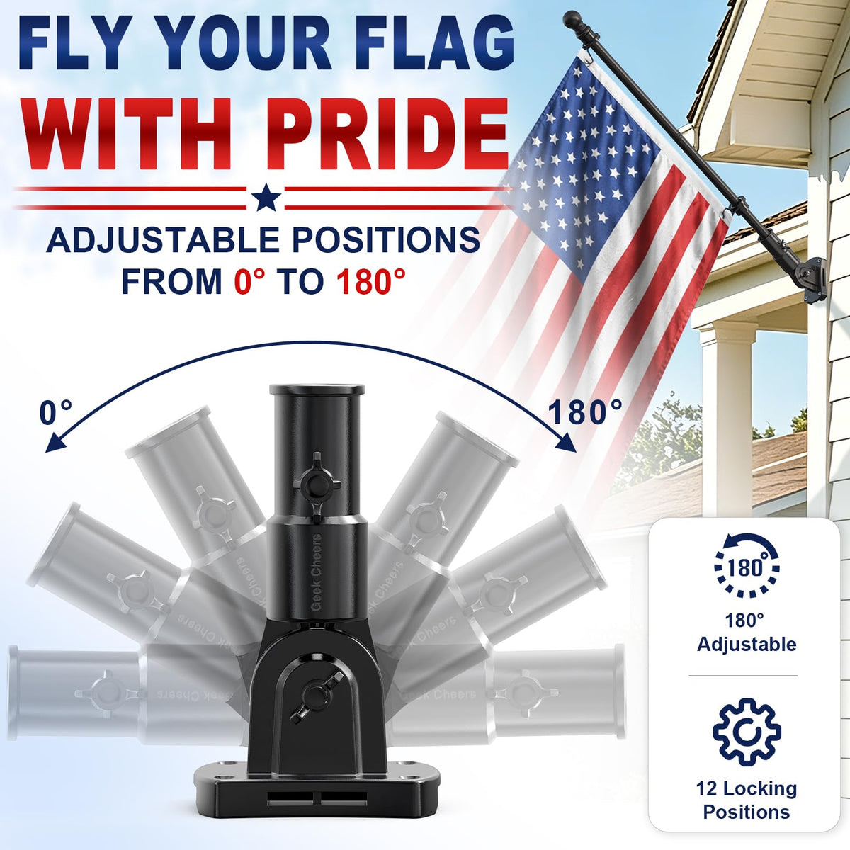 Heavy Duty Stainless Steel Flag Pole Holder U309978