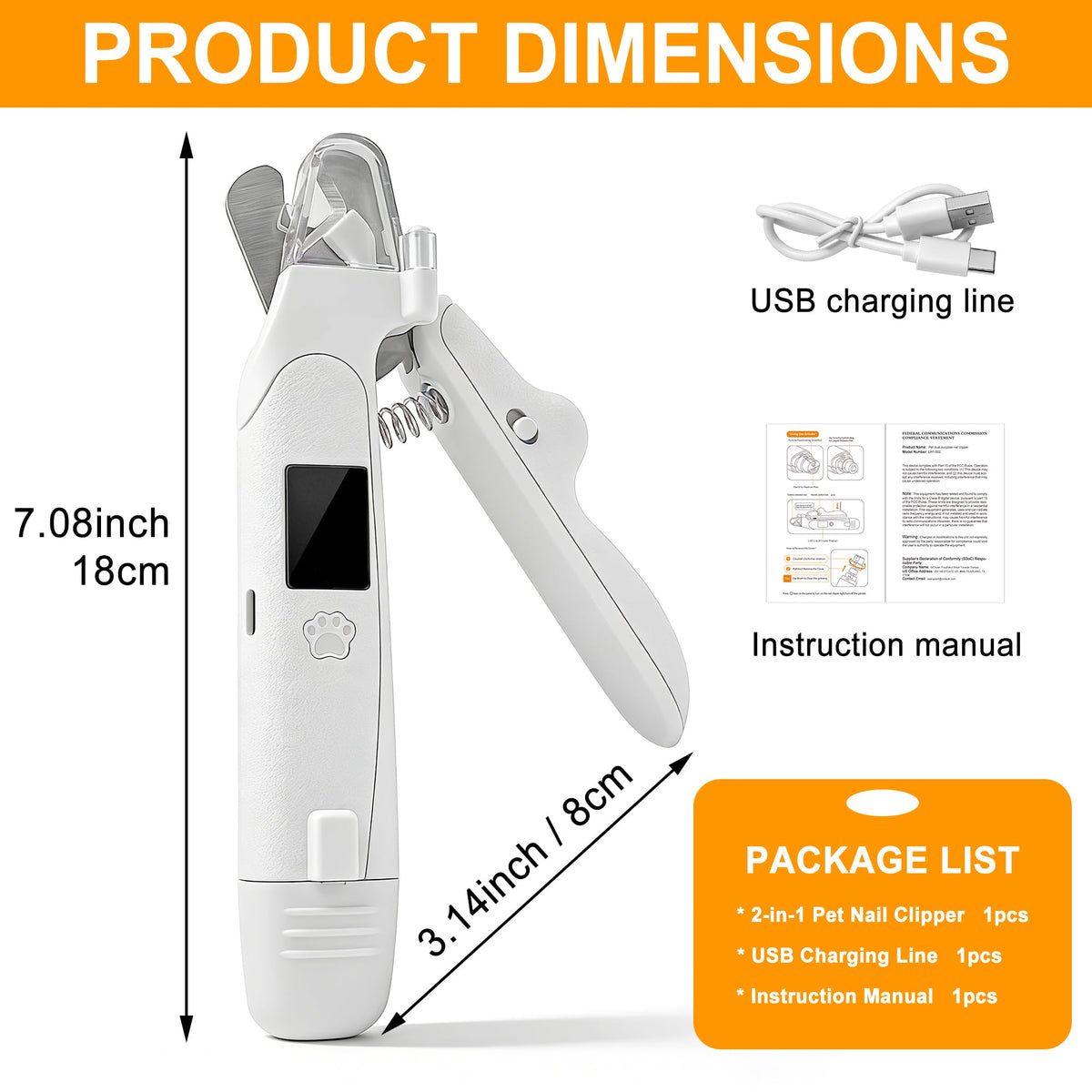 Dog Nail Clippers & Grinder with LED Light F954478