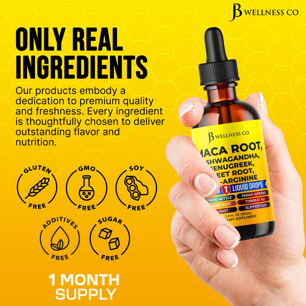 Organic Maca Root Liquid Drops with Ashwagandha 2oz G7693