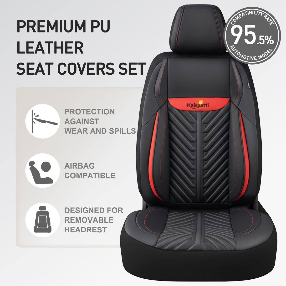 PU Leather Waterproof Car Seat Covers Full Set C743