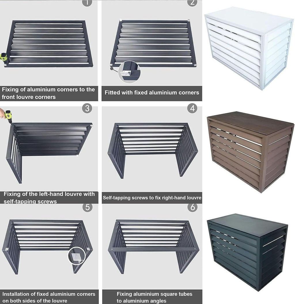 Aluminum Air Conditioner Fence Cover White 100*50*70cm K830