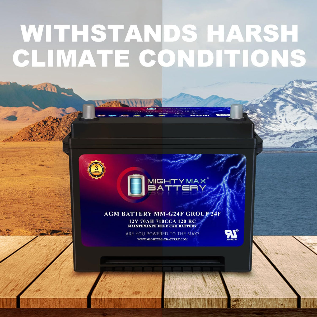 12V 70Ah AGM Replacement Battery H443