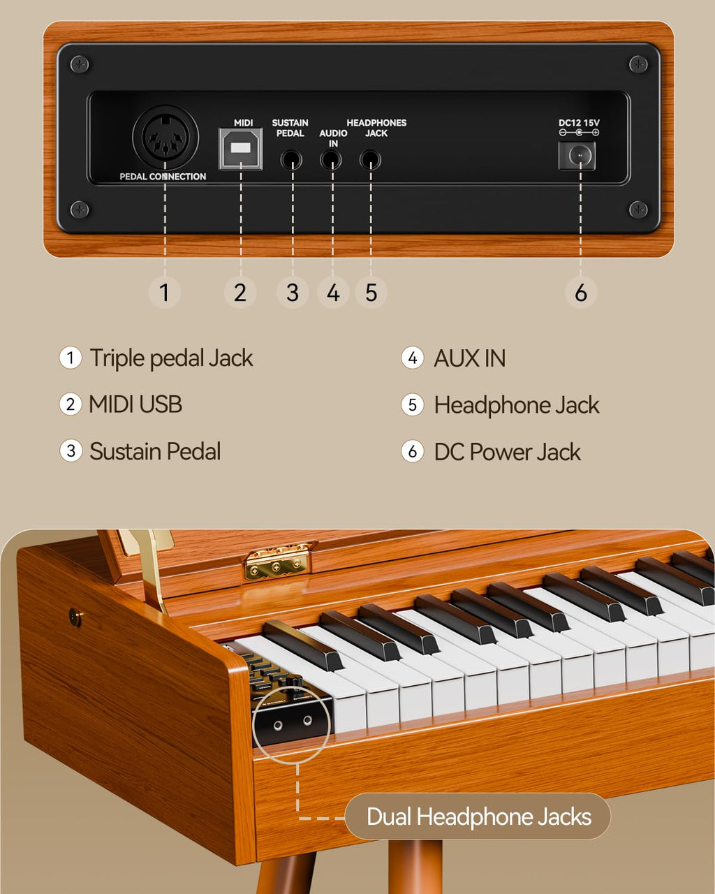 88-Key Weighted Hammer Action Digital Piano W5550