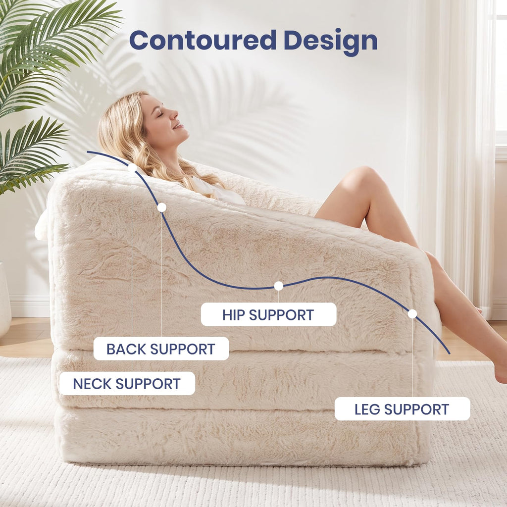 Convertible Folding Sofa Bed 2 in 1 Portable Floor Couch C96511