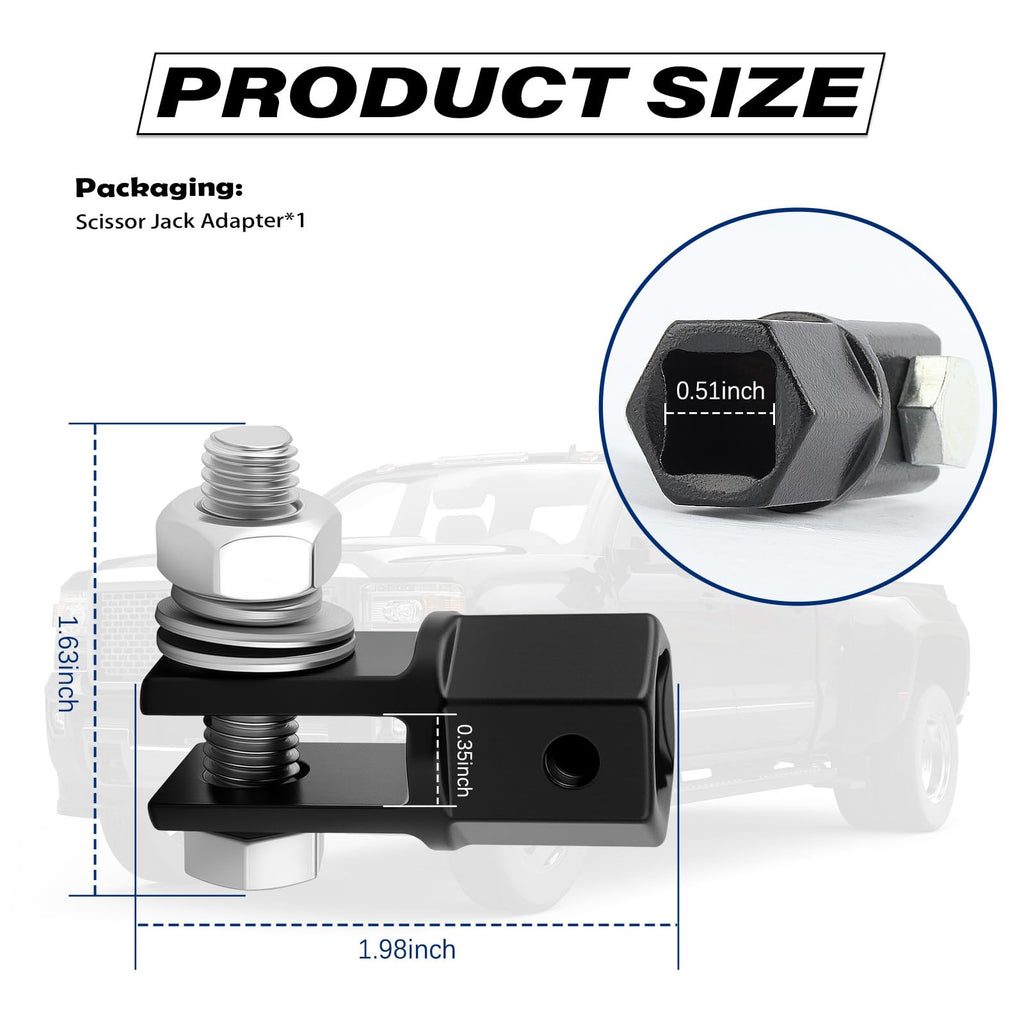Scissor Jack Adapter for 1/2" Impact Drills or 13/16" Lug Wrench N66170