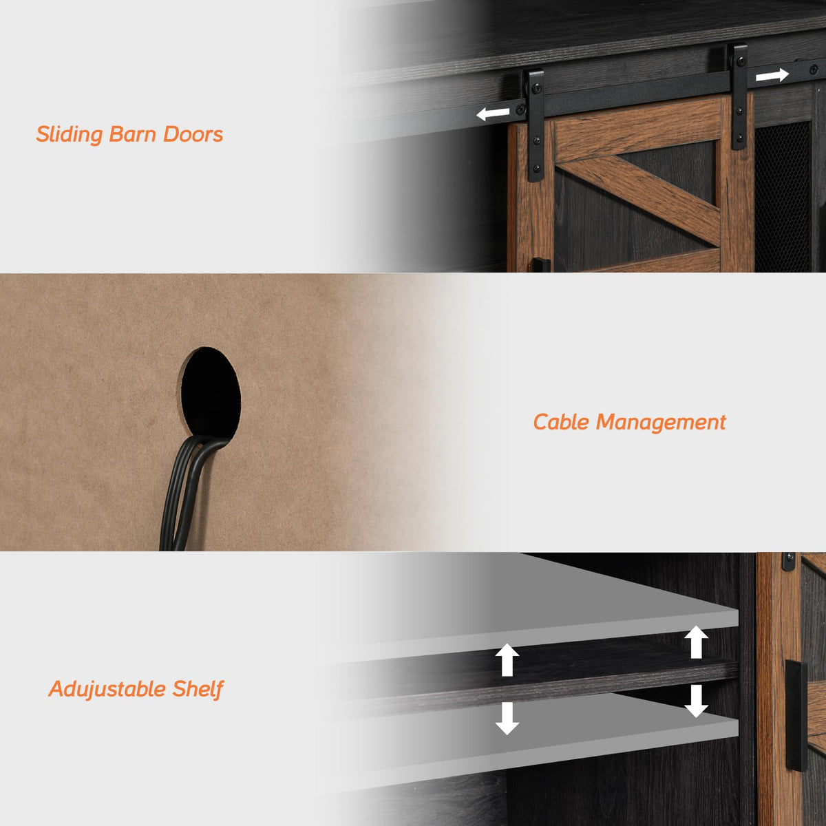 Dark Walnut Black Entertainment Center B56721
