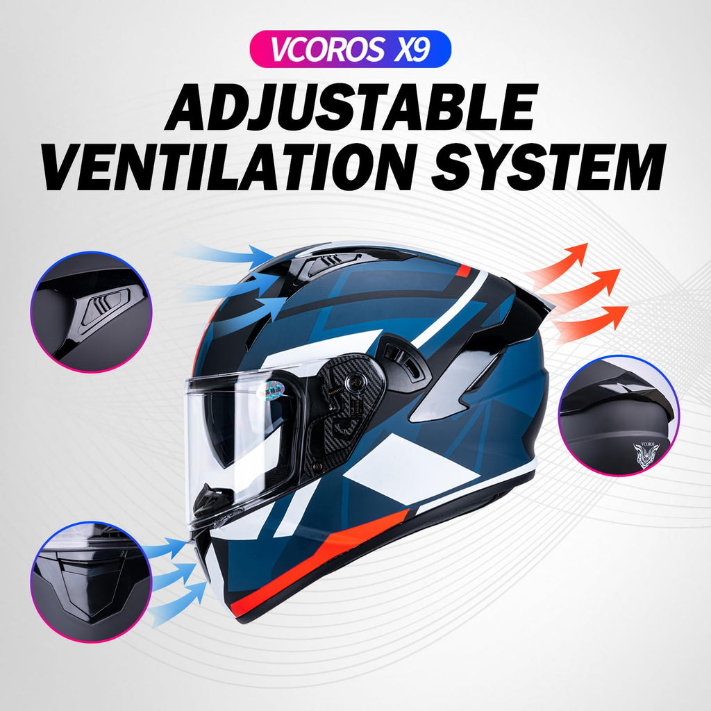 Full Face Dual Visor Motorcycle Helmet M635598