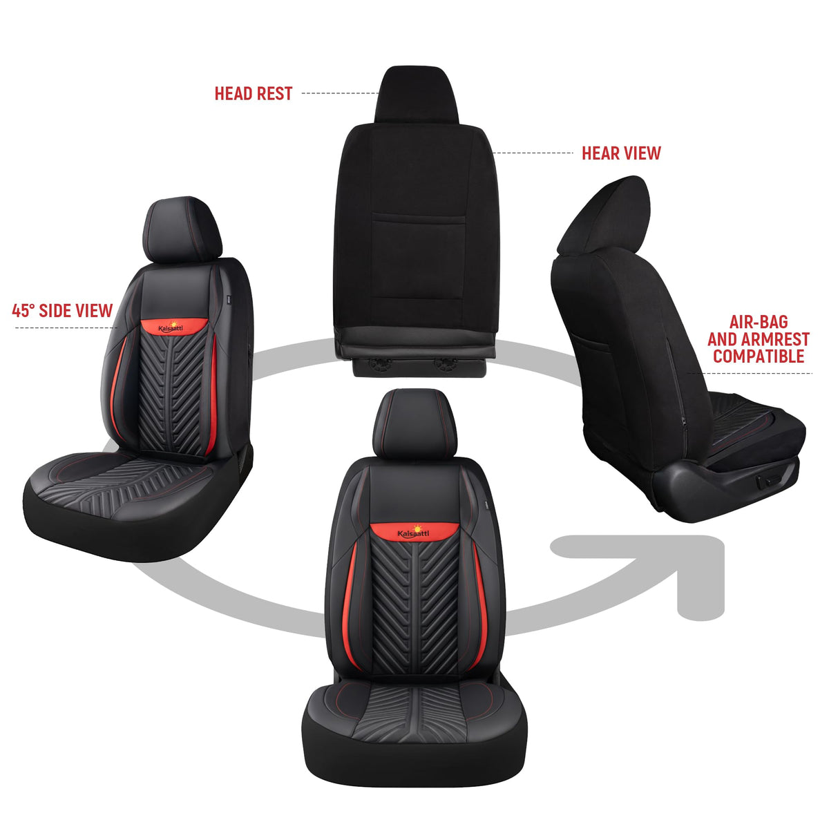 PU Leather Waterproof Car Seat Covers Full Set C743
