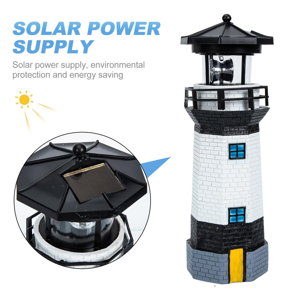 Solar Powered Lighthouse Resin LED Light B6166