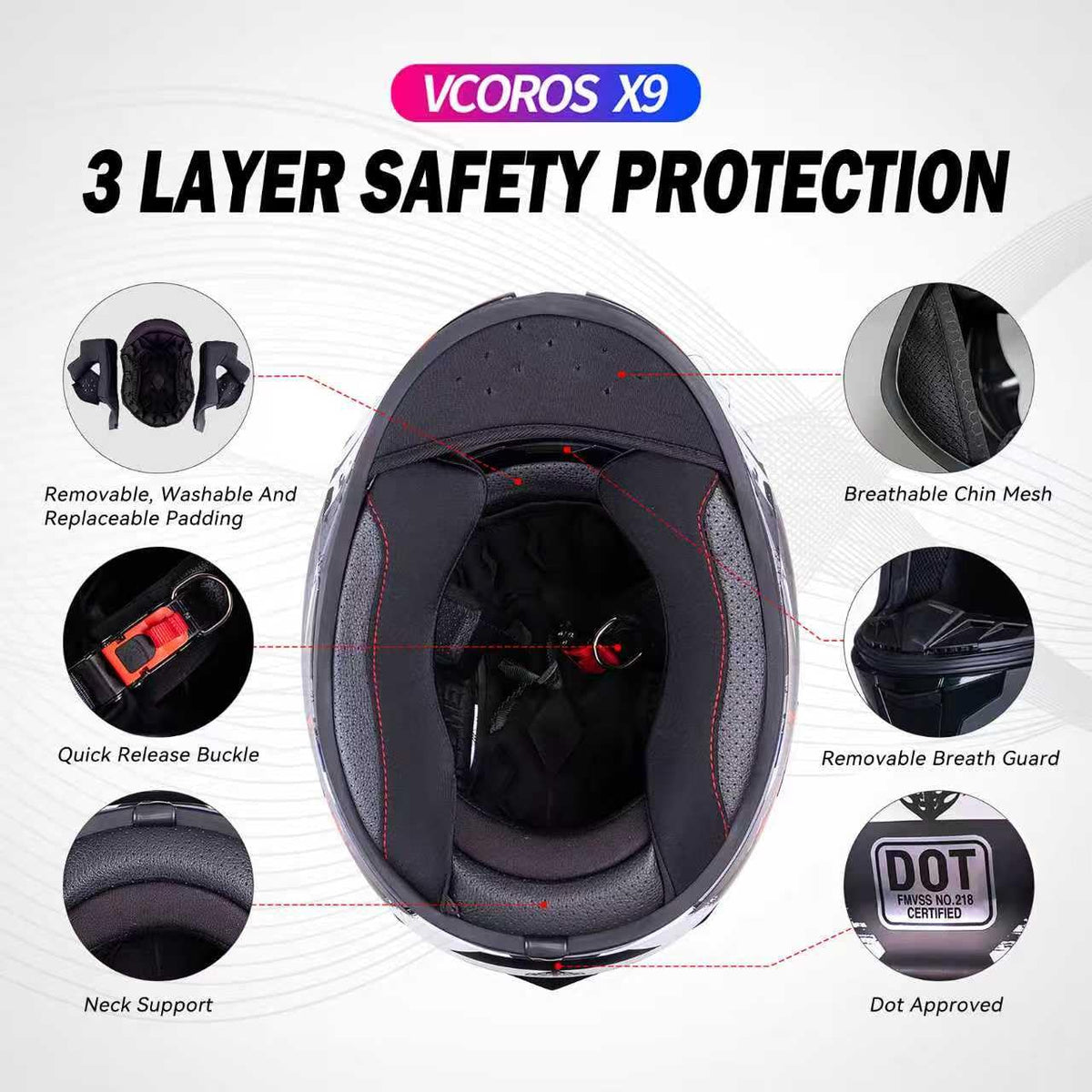 Full Face Dual Visor Motorcycle Helmet M635598