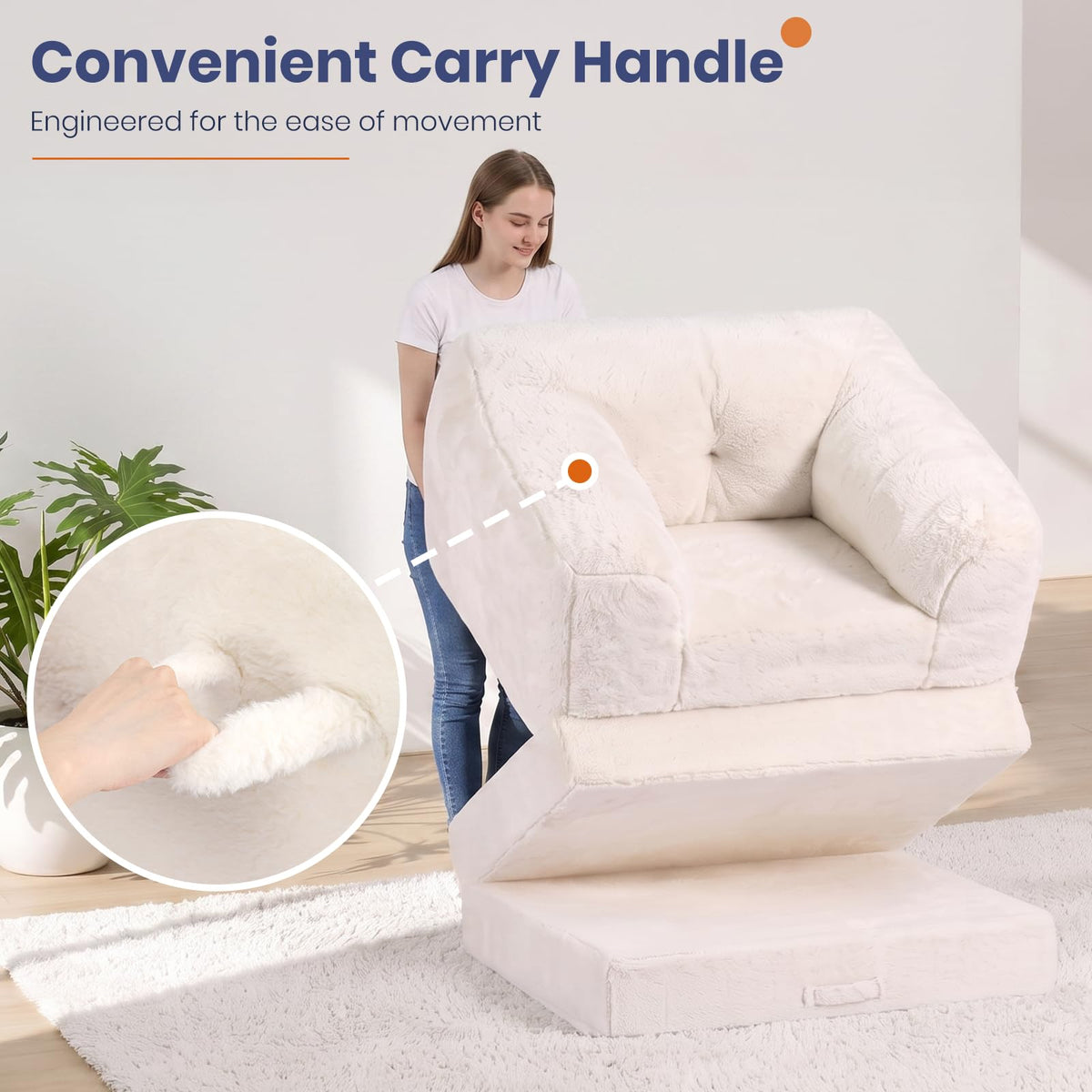 Convertible Folding Sofa Bed 2 in 1 Portable Floor Couch C96511