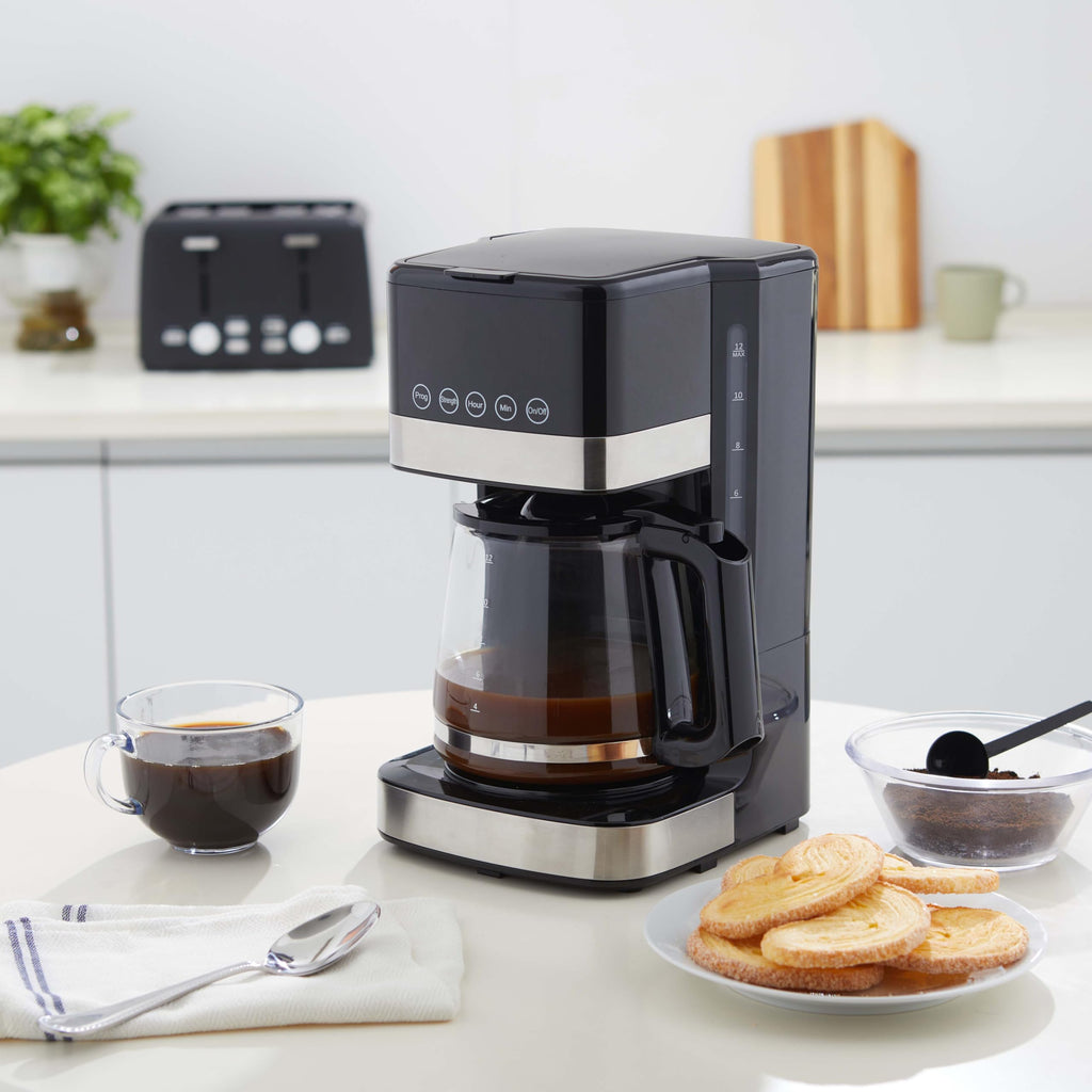 12 Cup Programmable Drip Coffee Maker with Glass Pot Y883
