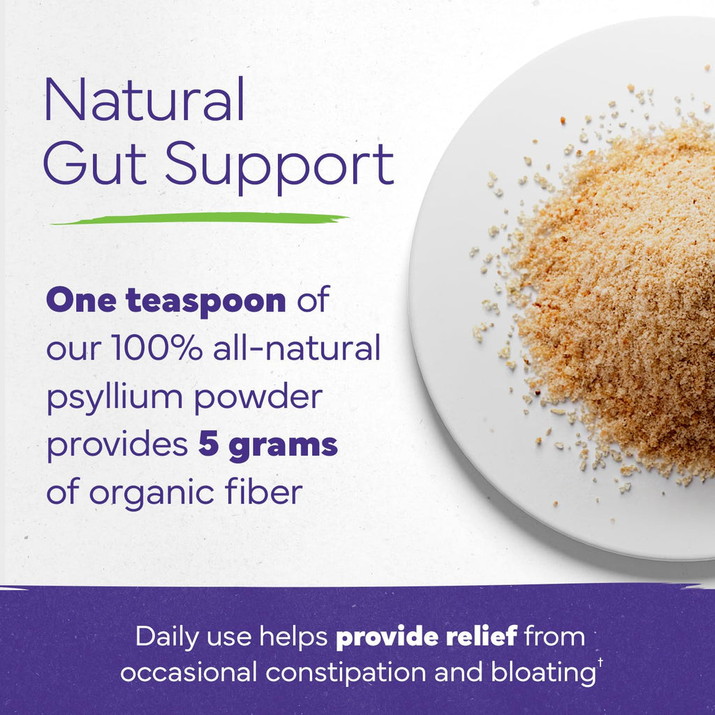 Organic Psyllium Husk Powder 12oz Unflavored Fiber Supplement G237