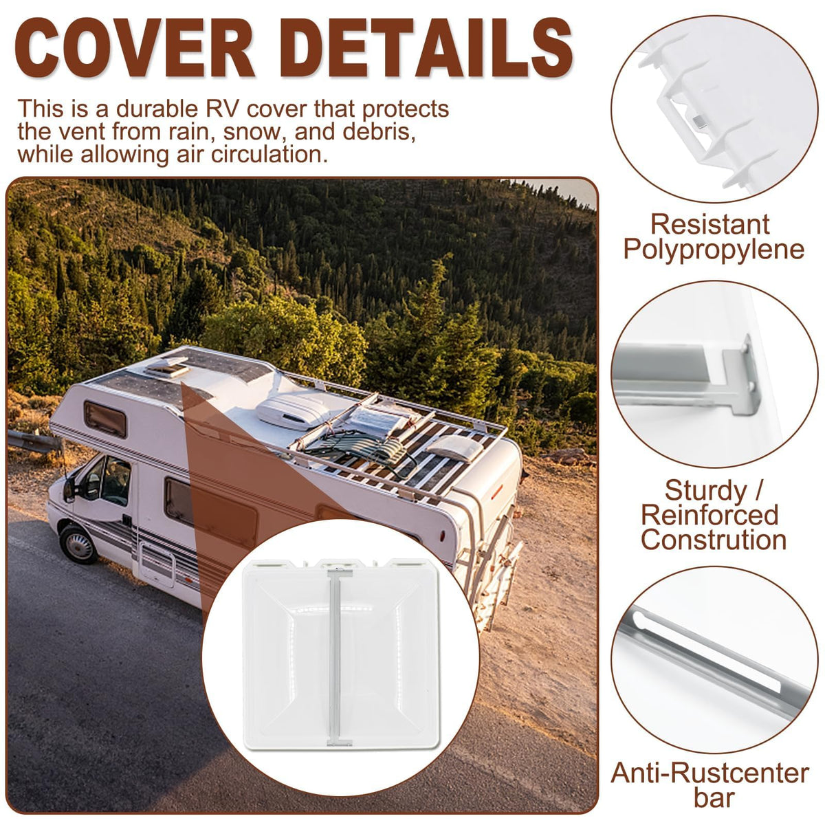 13" x 13" RV Vent Cover/Lid Metal Base M968441