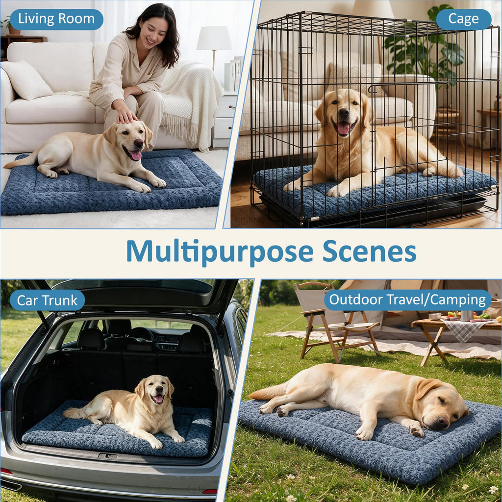 Washable Rose Velvet Dog Crate Mat X686502
