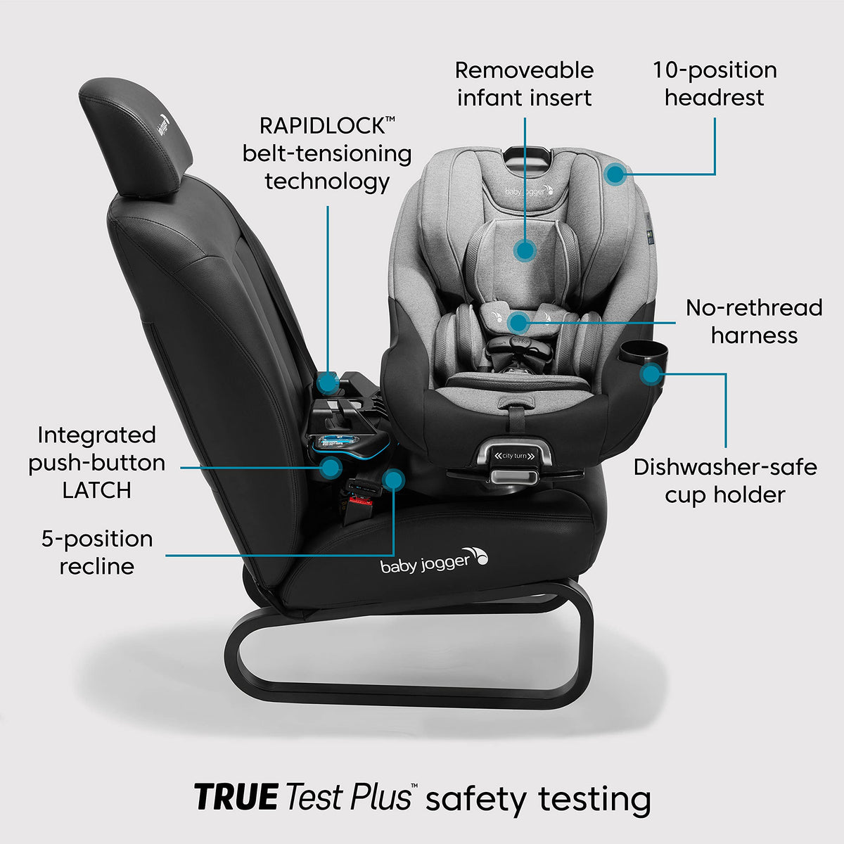 Convertible Rotating Car Seat Onyx Black B43208