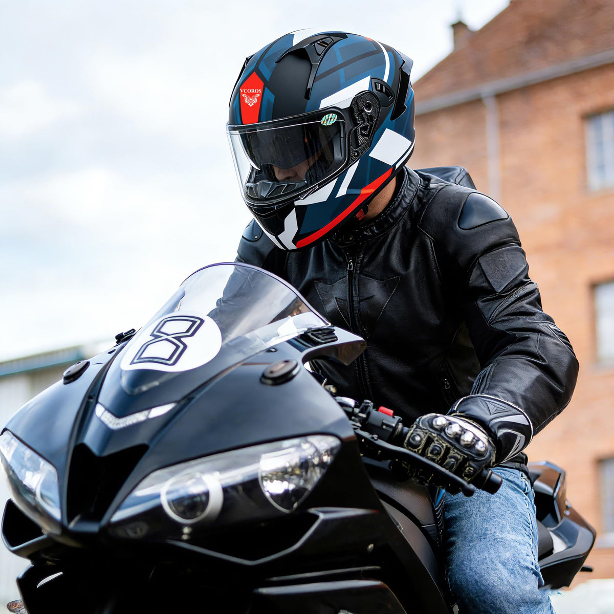 Full Face Dual Visor Motorcycle Helmet M635598