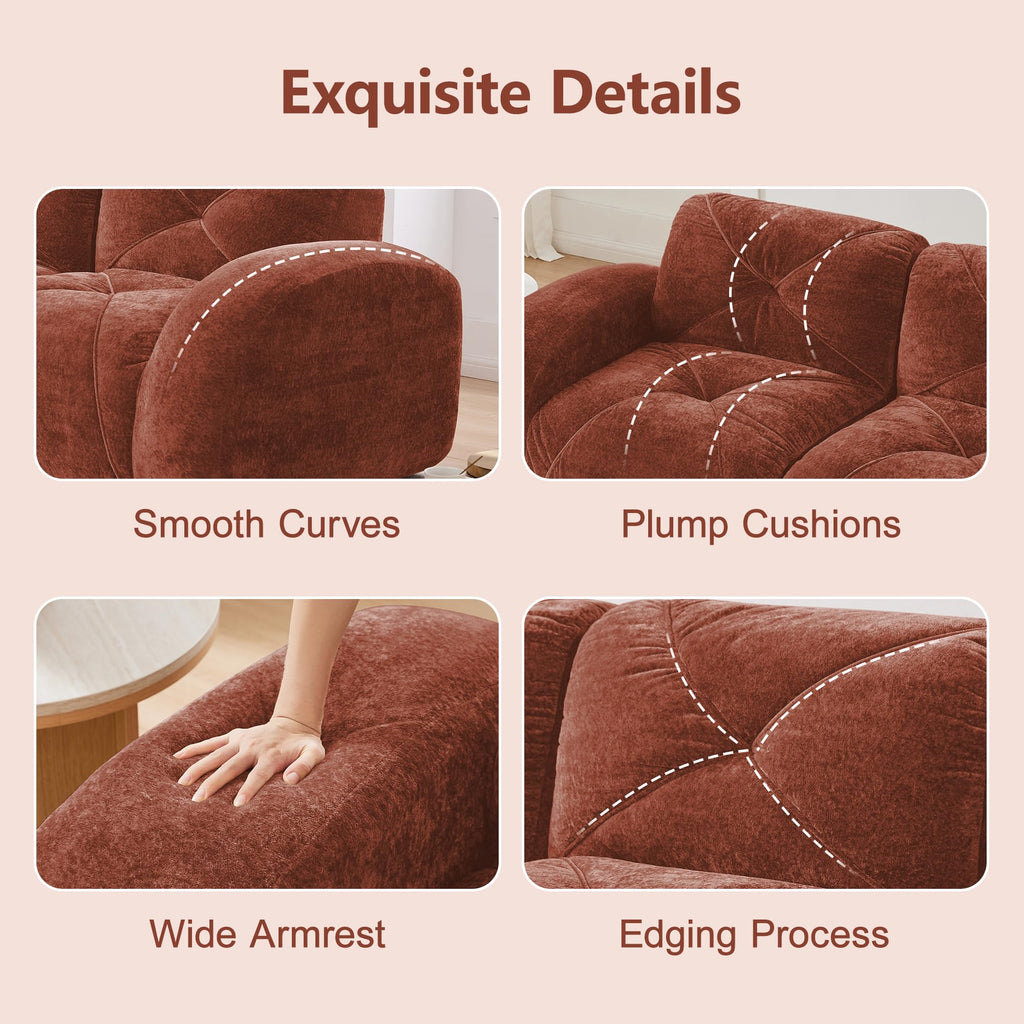 110" Orange Velvet Modular Sofa L6814