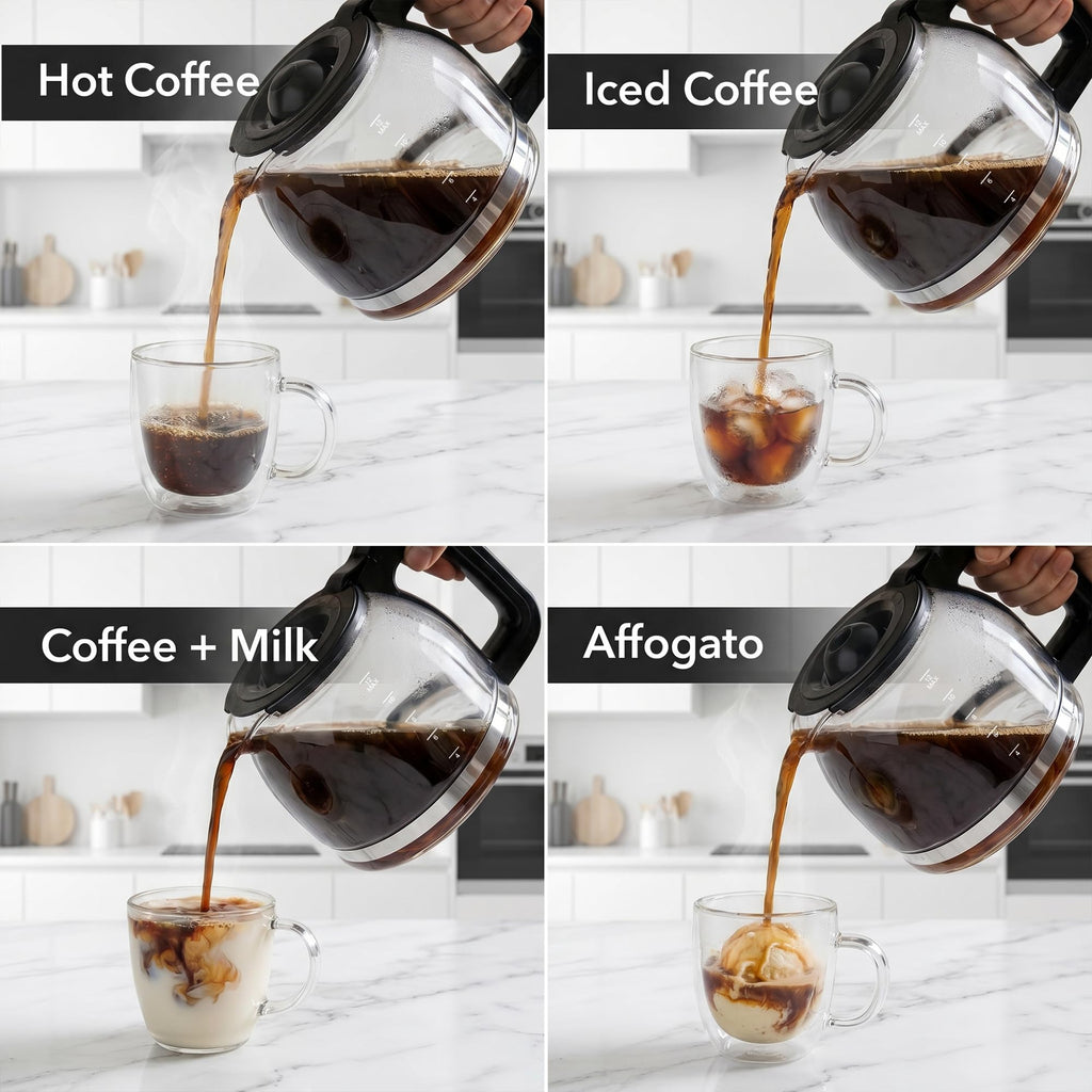 12-Cup Drip Coffee Maker with On/Off Switch, Black O428551