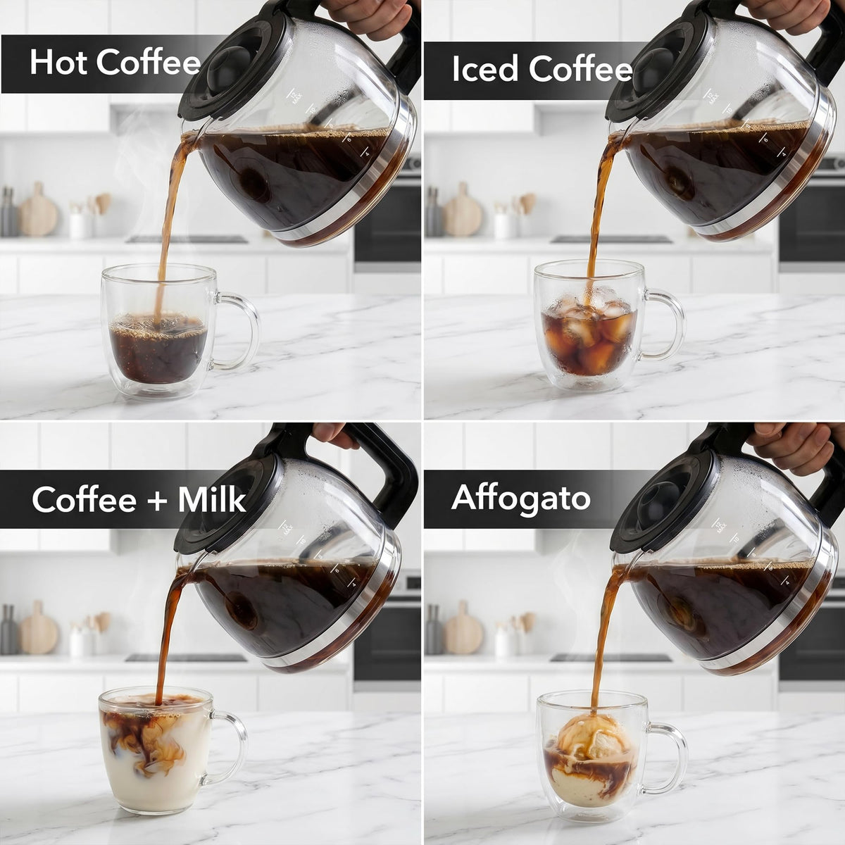 12-Cup Drip Coffee Maker with On/Off Switch, Black O428551